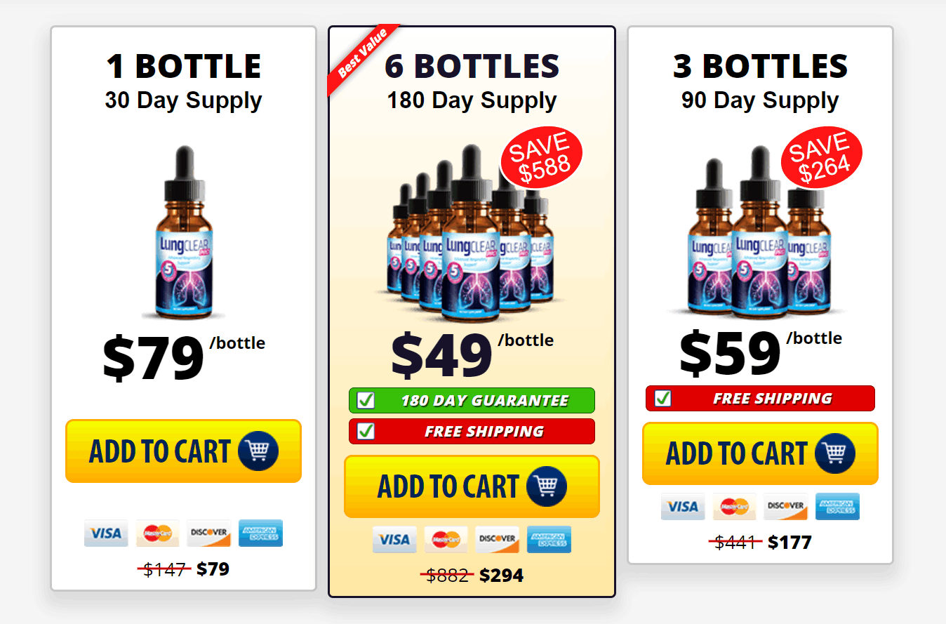 Lung Clear Pro Pricing Table